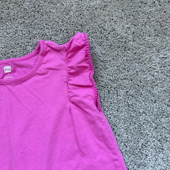 Girl's Tea Collection Fuchsia Pink 100% Cotton Tank Top Size 12 - Picture 2 of 5